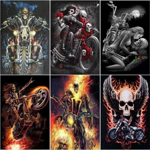 Horror Diamond Painting Skull Crafts for Adults Diy Paint Jewel Cross Stitch Mosaic Embroidery Diamond Kit Accessories
