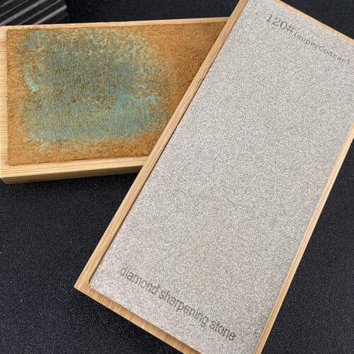 Diamond sharpening blade, bamboo base, non-slip leather, scissors, kitchen knife sharpener, polishing paste, knife holder 4pcs