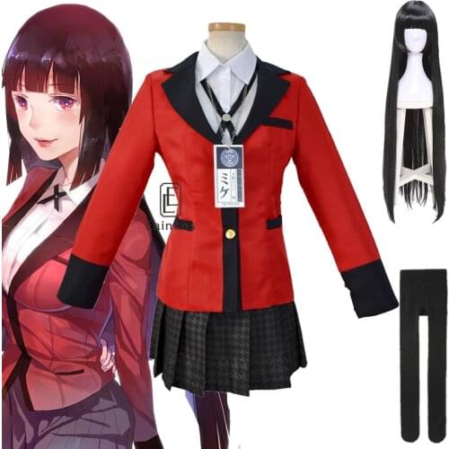 Anime Yumeko Jabami Cosplay Costume Japanese High School Uniform Halloween Party Women Costumes
