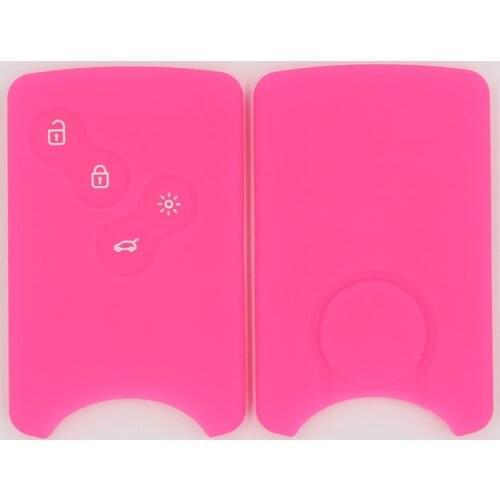 KAPU car key cover in car key Renault 4 buttons Clio Logan Megane 2 3 Koleos silicone car key cover case