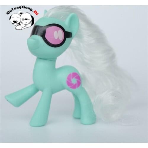 P8-120 Action Figures 8cm Little Cute Horse Model Doll Cyan Windmill Anime Toys for Children