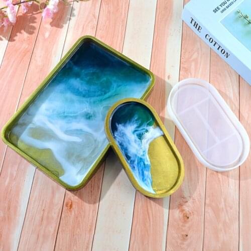 DIY Tray Resin Mold Craft Oval Tray Mold DIY Epoxy Mold Silicone Resin Mold Jewerly Plate Dish Casting Mold Craft Tools
