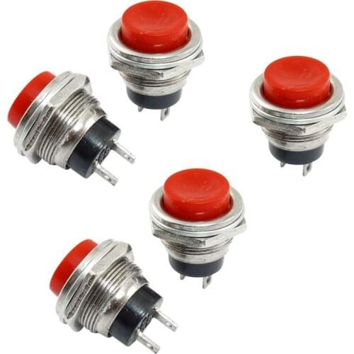 HOT-5 Pcs SPDT Red Round Momentary Push Button Switch 3A 125V 1.5A 250VAC