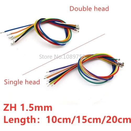 50Pcs ZH1.5MM terminal line 100mm150mm 200mm electronic Wire Single head / double head Cable 28AWG