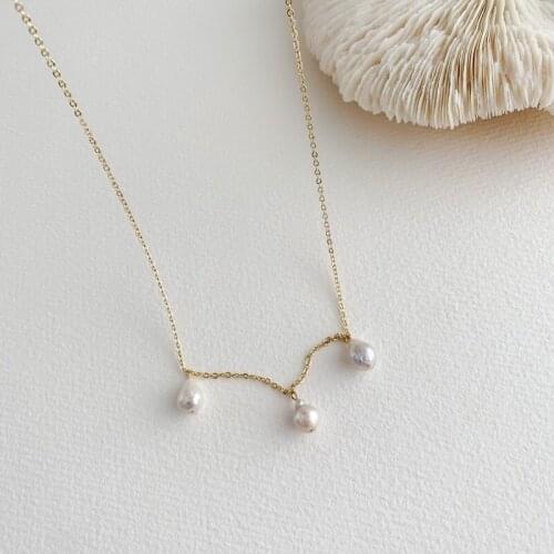 LOVOACC vintage waterdrop pearl pendant necklace for women mujer gold color link small circle chain chokers necklaces jewelry