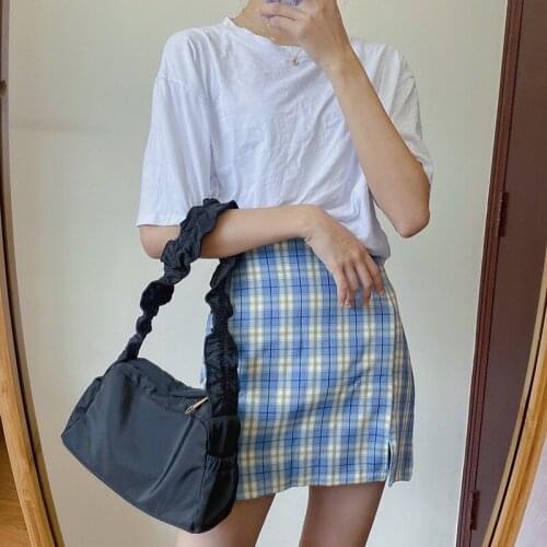 Small Canvas Shoulder Tote Bags for Women 2021 New Pure Color Female Handbags Cotton Cloth Lady Student Phone Bag Purses Black