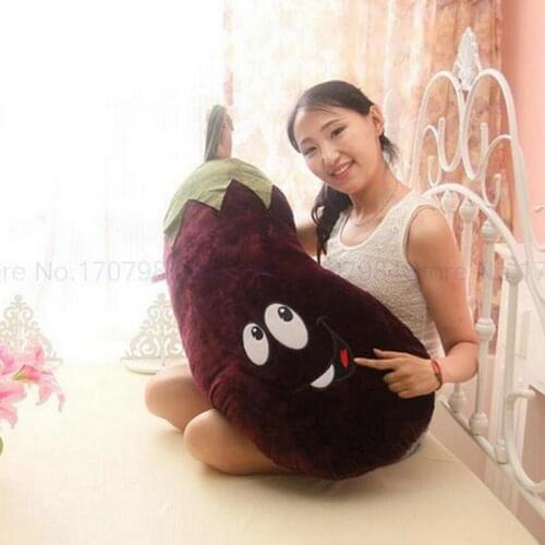 Big Size Cute Eggplant Plush Toys 50-100CM Stuffed Plush PP Cotton Eggplant Cloth Doll Birthday Gift For Baby Kids Toys
