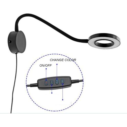 Reading wall lamp Simple Protect Eyes Lighting 5W Dimming Black White Reading Bedroom USB Study Room Lamp L