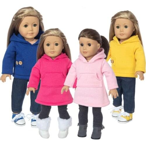 New Cute sports suit 2 pcs in 1 Fit For American Girl Doll 18 Inch Doll Clothes , Shoes are not included