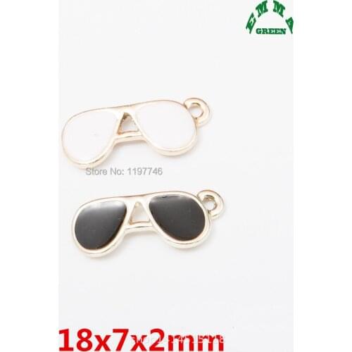 Glasses Charms for Jewelry making Sunglasses Charms 18mm 10pcs Enamel Charms Pendant Glasses Charms for Bracelets Vintage Charms