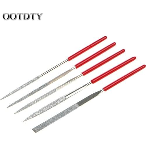 OOTDTY 5Pcs Needle Files Kit Carving Jewelry Diamond Glass Stone Wood Craft Tool hand tool dorp shipping