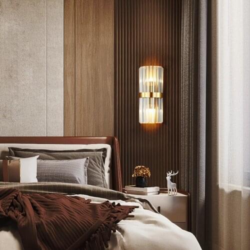 Nordic Luxury Crystal Wall Lamp Living Room TV Background Wall Light Modern Minimalist Villa Club Home Hall Decor Lamps Lighting