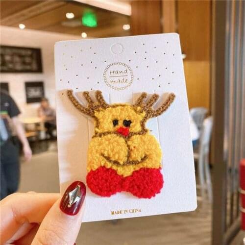 Christmas Hairpin Tree Snowman Hair Pin Cute Cartoon Baby Hairpin Christmas Bow Children BB Clip Party Princess Hair Pin