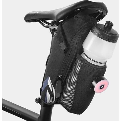 Reflective Bike Saddle Bag Portable Water Bottle Pocket Rear Tail Bag Waterproof Storage Bags MTB Bicycle Accessories Bag
