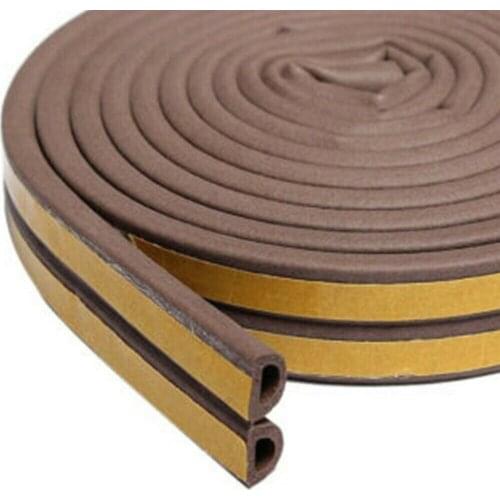 5 meters 10 meters Weatherstrip D-shape Door Window Seal Strip Soundproofing Wind-proof Self-Adhesive Strip