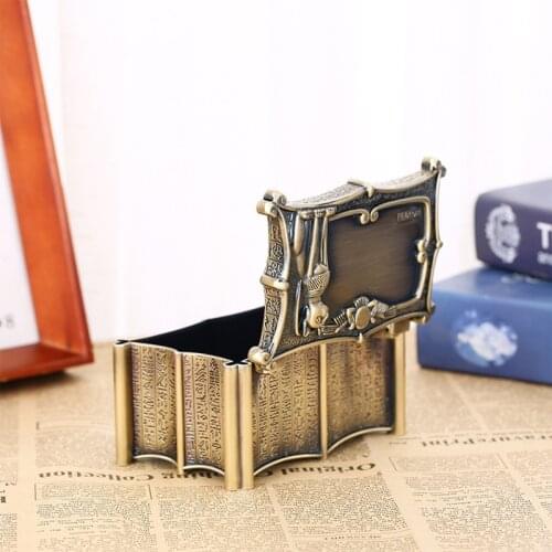 Vintage Egypt Bastet Metal Anubis Jewelry Box Egyptian Gift Storage Case 94PF