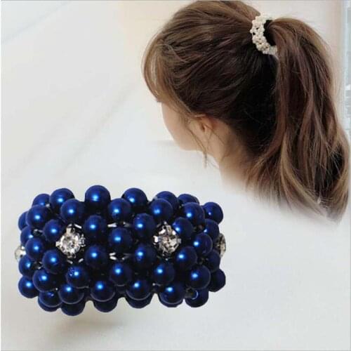 Korean style pearl beaded hair ties Scrunchies Elastic hairband Ponytail Holders women Hair Rope Rubber gum Hair Accessories