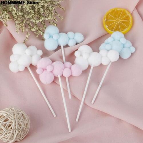 1pc Noble Multicolor Ball Flower Cake Topper for Birthday Decoration Baby Shower Anniversary Baking Supplies Dessert Love Gifts