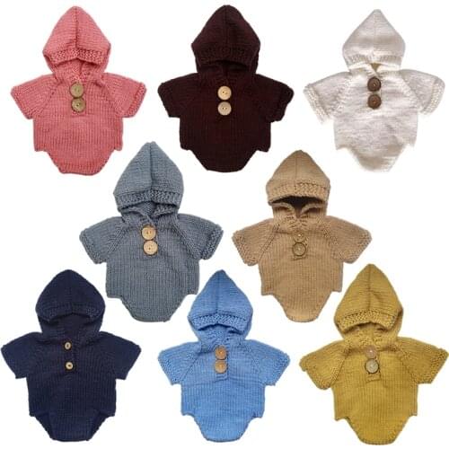 New 1Pc Newborn Outfit Photography Romper Crochet Clothes Baby Photo Props Costume