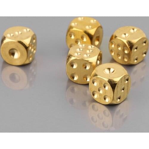 270C 1pc Solid Polished Brass Dice 20mm Metal Cube Copper Poker Bar Board Game Gift