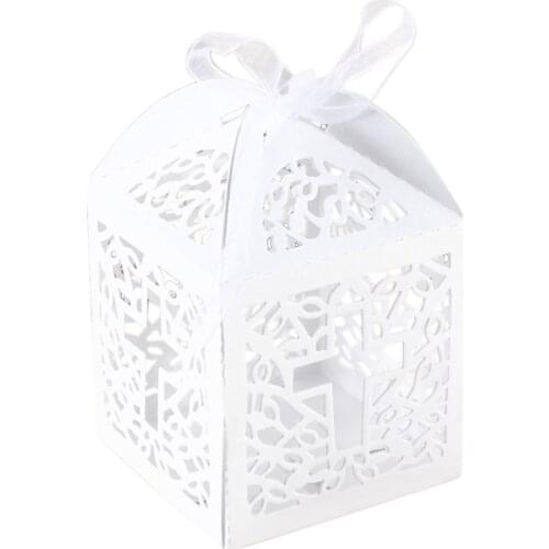 10Pcs Cross Candy Boxes Angel Gift Box For Baby Shower Baptism Birthday First Communion Christening Party Favor Bag 5x5x8cm