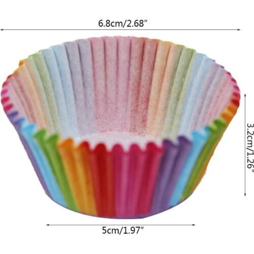 100Pcs Muffins Cupcake Wrappers Paper Cups Cases Home DIY Kitchen Baking Chocolate Decorating Tools Birthday Wedding Accessory
