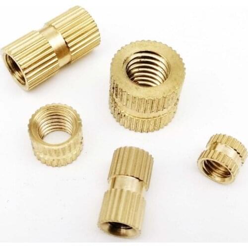 25pcs Copper Inserts Brass Double Pass Knurl Nut Embedded Fastener