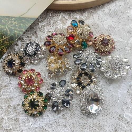 3pcs/lot Summer new mushroom shaped rhinestone button shirt cardigan wild crystal button clothes decoration DIY accessories X386