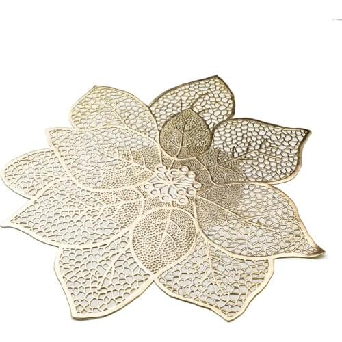 6 Pcs Flower Shape Placemat Simulation PVC Placemat Insulation Mat Table Decoration
