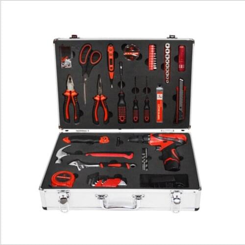 60pcs/set High-grade Aluminum box combination tool set woodworking electric toolbox home suit combination repair tool gift set