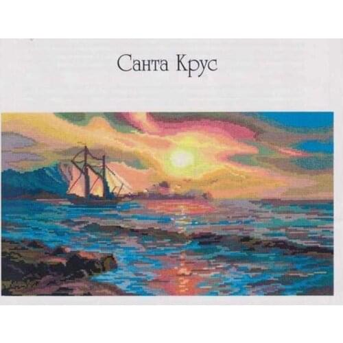 A-0021 Coast in the morning 50-32 Cross Stitch Kit Package Greeting Needlework Counted Kits Kits Embroidery cross stitch set