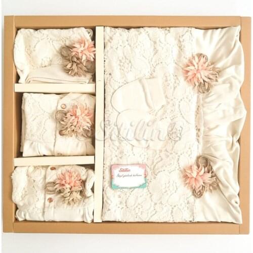 Authentic Baby Girl Natural Lux Organic 10 Piece Hospital Output Newborn Set 100 Cotton High Quality