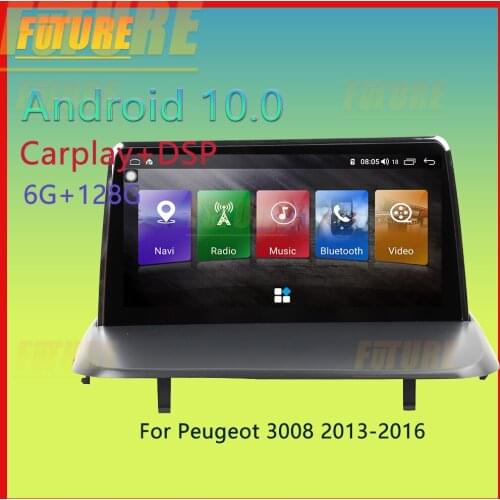 128G Android 10.0 For Peugeot 3008 2013-2016 Car Multimedia Player GPS Navigation Video DVD Radio Stereo 2 Din Carplay Head Unit