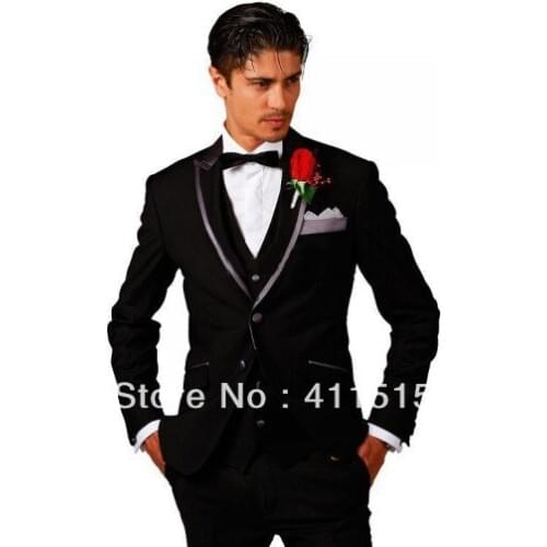 FREE shipping!Custom black /gray Groom wear Tuxedos/men suit/dress for men wedding/italian A suits for men