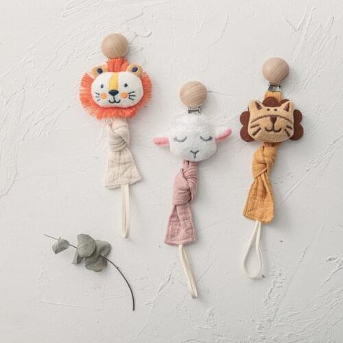 Baby Cloth Animal Pacifier Clip Chain Personalized Name Handmade Holder Chain Teether Dummy Clips Baby Birthday Shower Gift