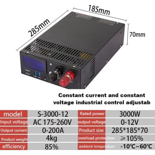 3000W industrial control digital display power 12V 24V 36V 48V 60V 80V 110V 220V SUSWE