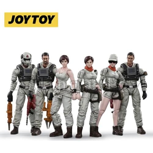 JOYTOY 1/18 3.75inch Action Figure (6PCS/SET) Mech Maintenance Team A Collection Model Toy For Gift Free Shipping