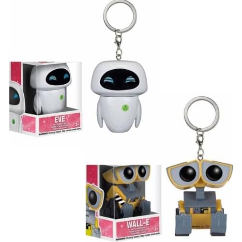 With original box Anime Movie Keychains EVE & WALL-E Action Collection Figure Toys