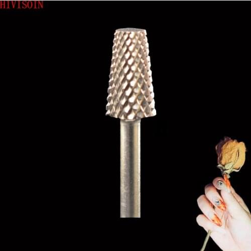 HIVISOIN-10PCS- Carbide Nail Drill Bit - Tapered Barrel Bit -60070010 Silver