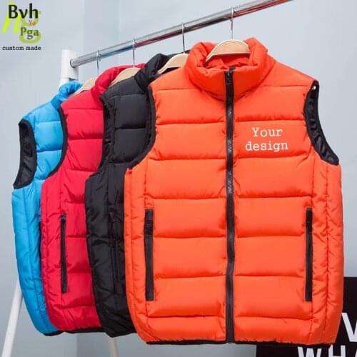 Custom logo vest mens vest windproof casual style quality solid slim fit sleeveless jacket clothing M-4XL for autumn and winter