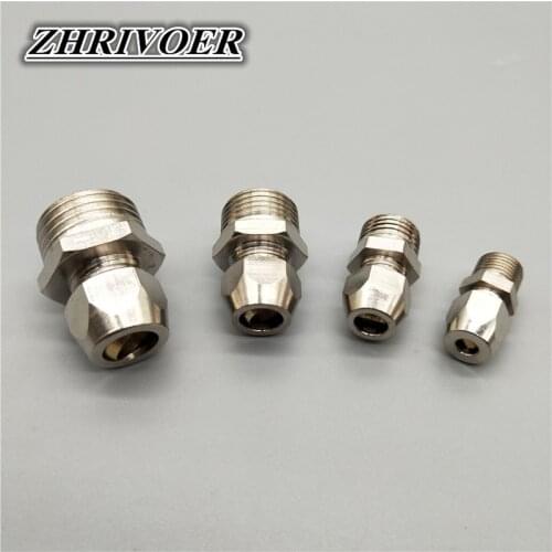 1Pcs M5 1/8" 1/4" 3/8" 1/2" BSP Male Thread 4 6 8 10 12 14 16mm OD Tube brass Ferrule Tube Compression Fitting Connector