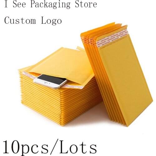 10pcs/lot Yellow Kraft Bubble Envelopes Paper Packaging Bags Bubble Mailer Bags Bubble Packaging Envelope Shipping Bags