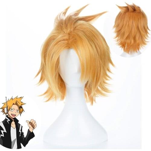 Anime Boku no Hero Academia Kaminari Denki Wig Cosplay Costume My Hero Academia Men& Women Short Synthetic Hair Party Role Play