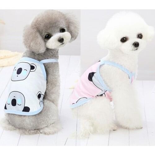 Summer New Style Cartoon Bear Solid color Design Dog Vest Simple Style Breathable Cotton Vest Dresses Dog Clothes Pet Products