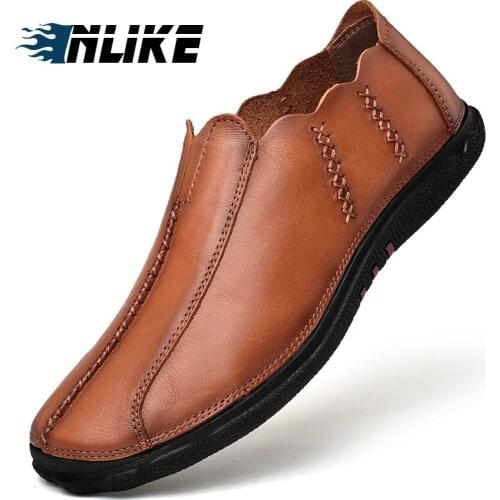 Men Casual Shoes Loafers Men Shoes Quality Genuine Leather Shoes Men Flats Breathable