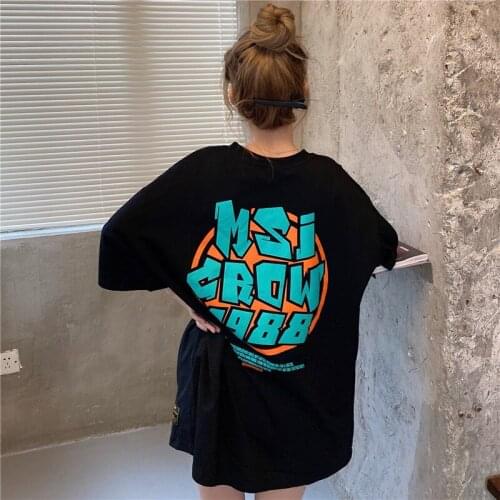 Maxxo Korean Temperament Fun Graphic Aesthetic Clothes Short-Sleeved T-Shirt For Girls Kawaii Sweet School Clothes Goth Y2k Tops