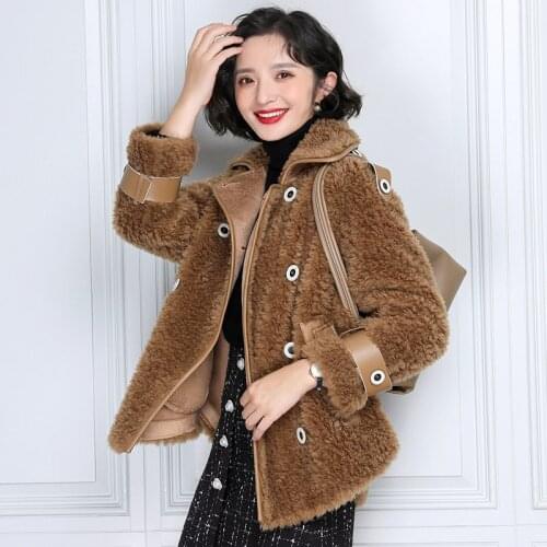 Fashion High Quality 100% Wool Womens Coats Autumn Winter Female Jacket Vintage Elegant Womens Clothing Casaco De Pele Zjt1519