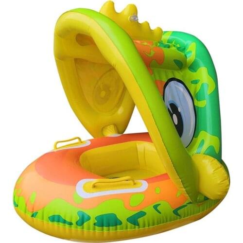 Baby Swimming Inflatable Floating with Sun Canopy Child Swimming Pool Float Ring Bathing water Toy Swimming Trainer 4-60 Months