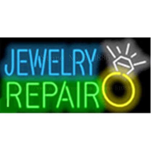 17*14" Jewelry Repair NEON SIGN REAL GLASS BEER BAR PUB LIGHT SIGNS store display Pawn Shop Restaurant Advertising Lights