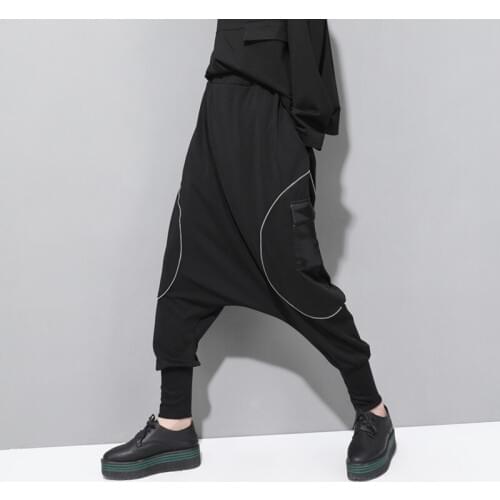 New 2020 Hip Hop Solid Black Elastic Waist Casual Harem Pants Women Gothic Punk Baggy Pants Streetwear Fashion Pencil Pants
